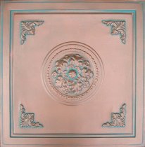 24"x24" Verona-B Antique Copper Patina PVC 20mil Ceiling Tiles