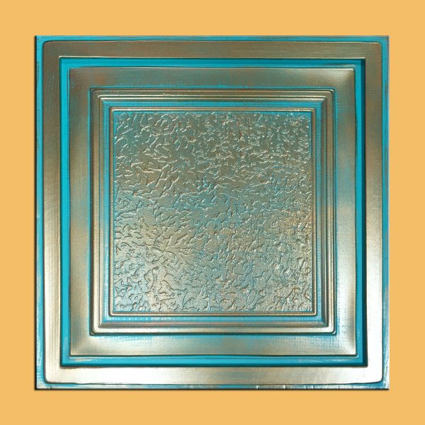 24"x24" Zeta Antique Copper Patina PVC 20mil Ceiling Tiles