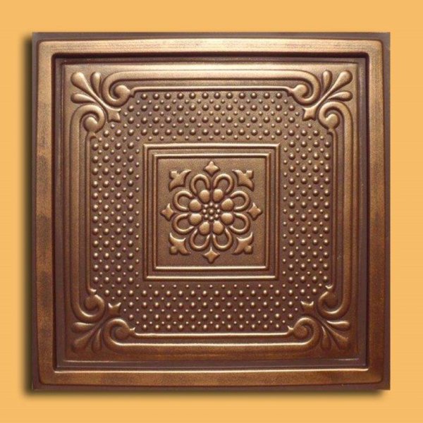 24"x24" Vienna Antique Bronze Brown PVC 20mil Ceiling Tiles