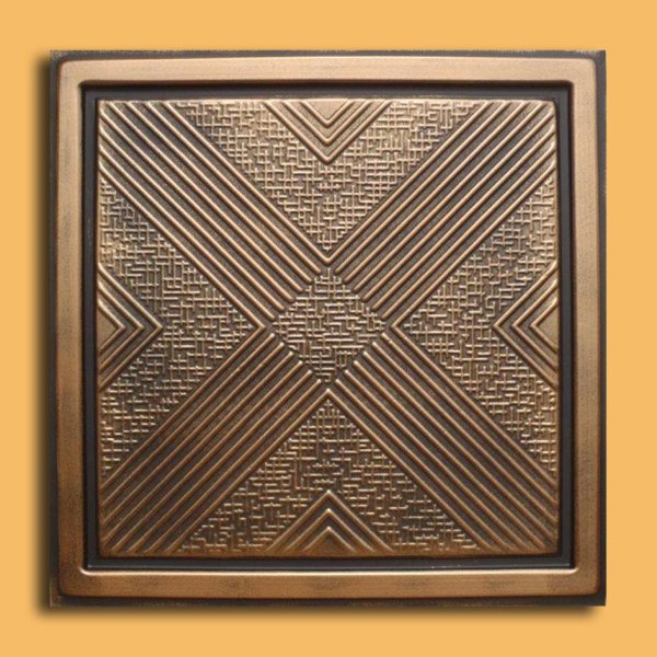 24"x24" Malta Antique Bronze Black PVC 20mil Ceiling Tiles