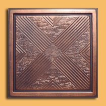 24″x24″ Malta Antique Copper Black PVC 20mil Ceiling Tiles