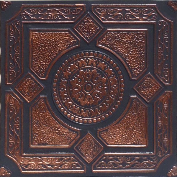 20x20" Lima Accent Copper Black PVC 20mil Ceiling Tiles