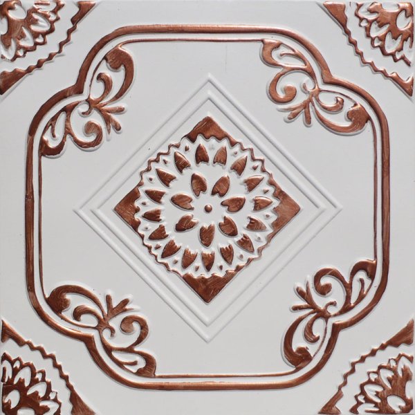 20x20" Deli Accent Copper White PVC 20mil Ceiling Tiles