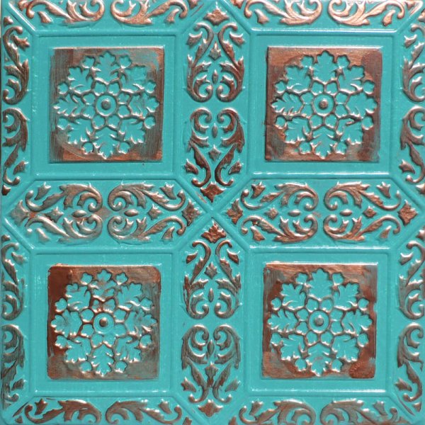 20x20" Ankara Accent Copper Patina PVC 20mil Ceiling Tiles