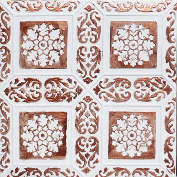 20x20" Ankara Accent Copper White PVC 20mil Ceiling Tiles