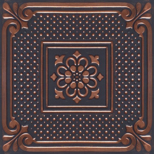 20x20" Vienna Accent Copper Black PVC 20mil Ceiling Tiles