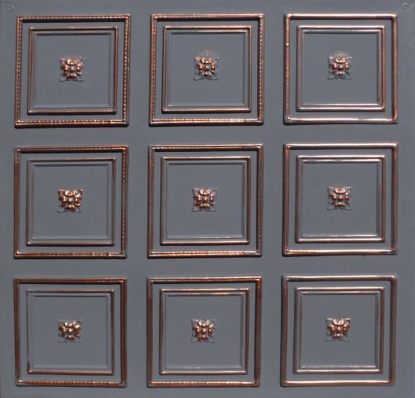 20x20" Rococo Accent Copper Black PVC 20mil Ceiling Tiles