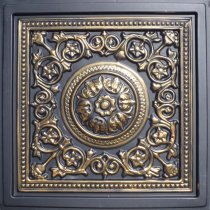 24″x24″ Majesty Accent Gold Black PVC 20mil Ceiling Tiles