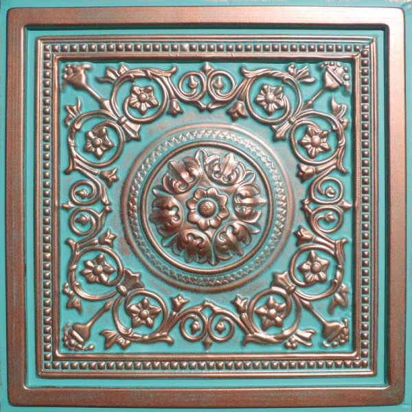 24"x24" Majesty Antique Copper Patina PVC 20mil Ceiling Tiles - Best SELLER!