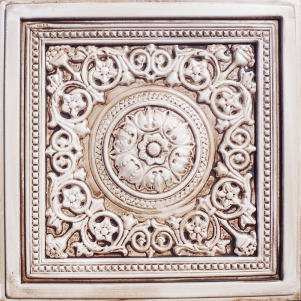 24"x24" Majesty Ivory-Accent PVC 20mil Ceiling Tiles